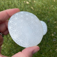 The Goddess’s Crystal: Flower of Life Selenite palm stone