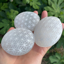 The Goddess’s Crystal: Flower of Life Selenite palm stone
